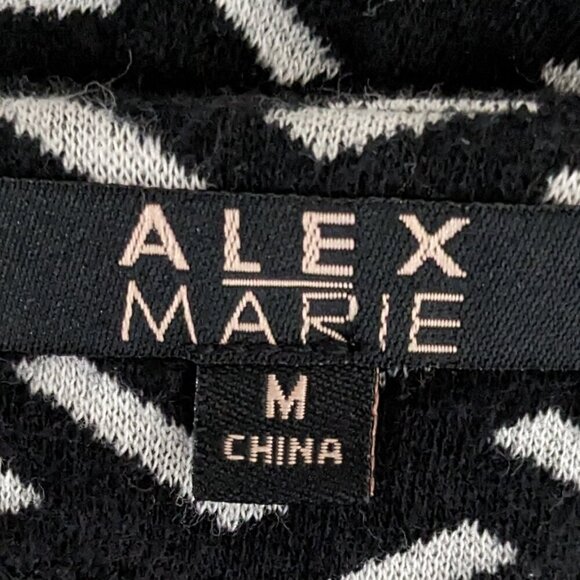 Women's ALEX MARIE Black/White Short, Slim Fit Button Casual Jacket; Size M - Picture 4 of 5